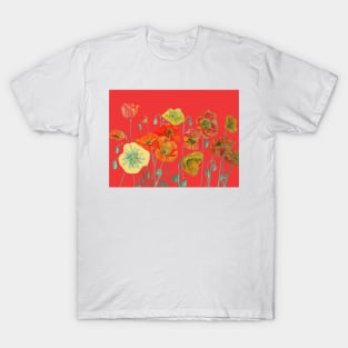 Red Poppy Watercolor Painting T-Shirt